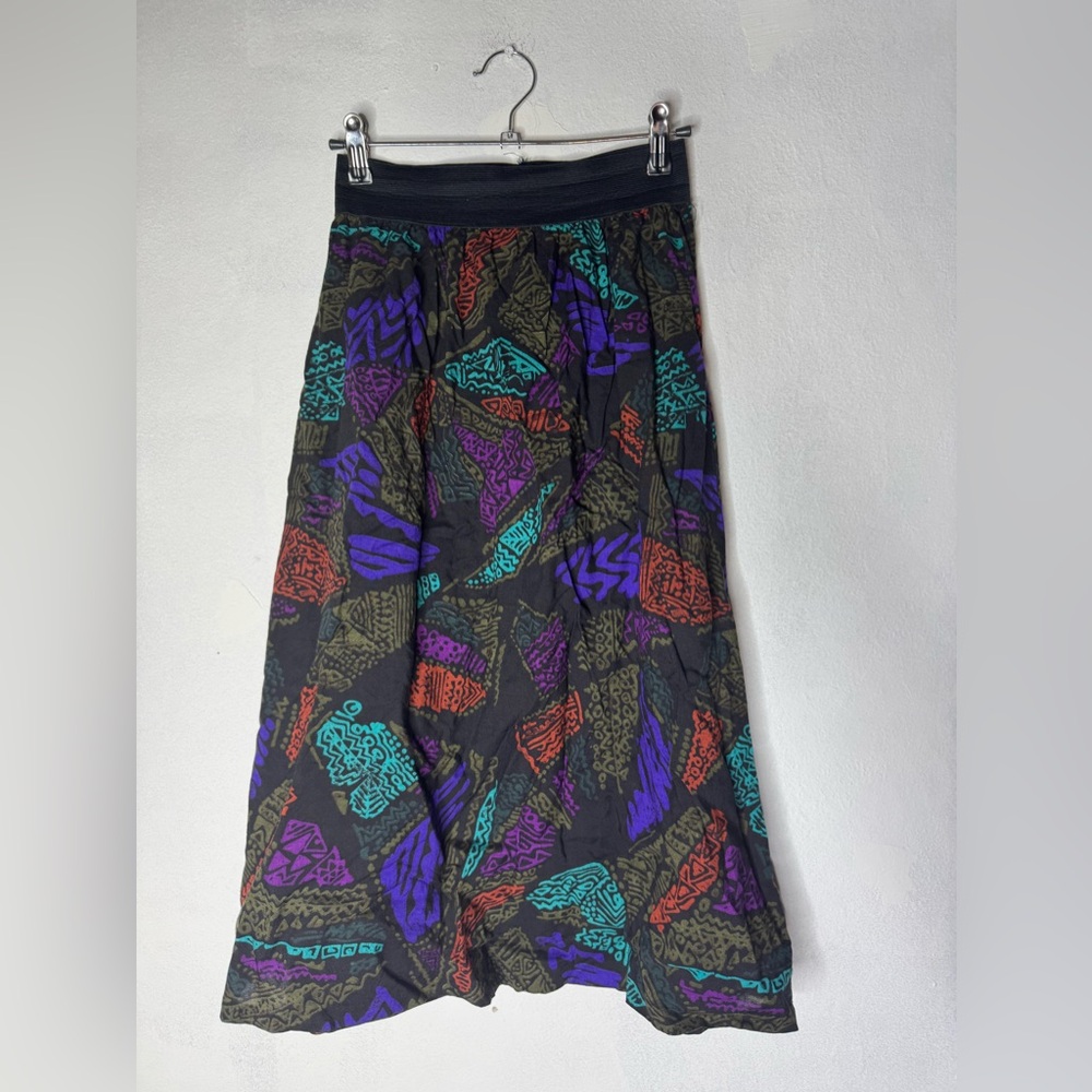 80s 90s skirt small cool funky print